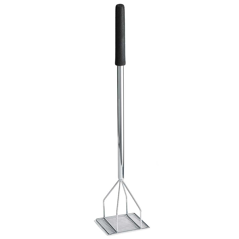 229-2455 6" Bean Masher w/ Square Face, Chrome Plated Metal, 24" Length