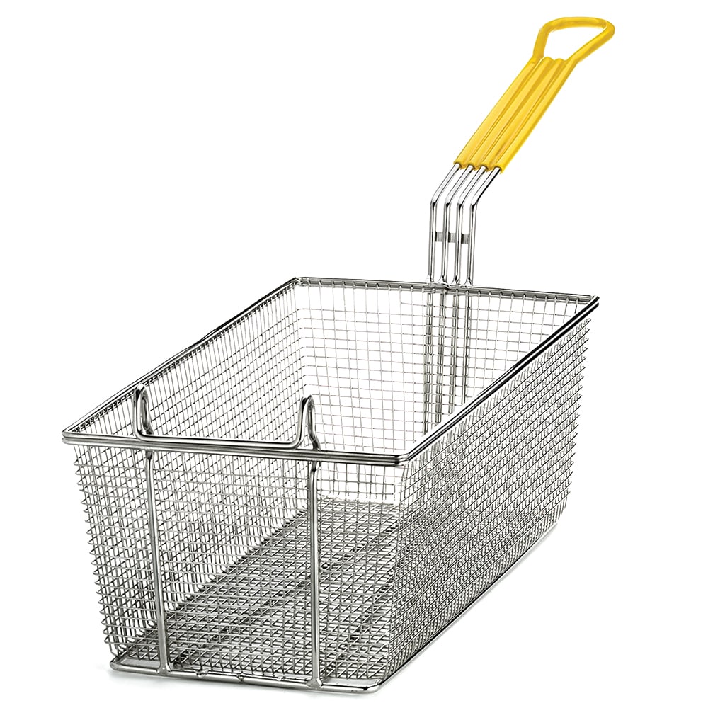 229-429 Fryer Basket w/ Coated Handle & Front Hook, 17" x 8 1/4" x 6"