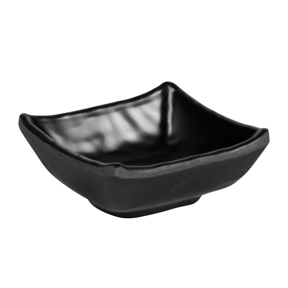 701-JW4007B 2 oz Square Melamine Bowl, Black