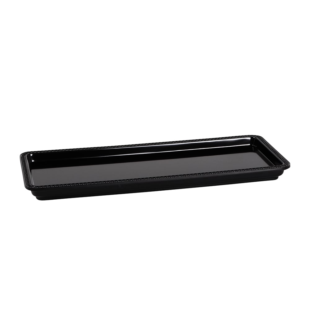 701-M1561B Rectangular Serving Tray - 15"L x 6"W, Melamine, Black