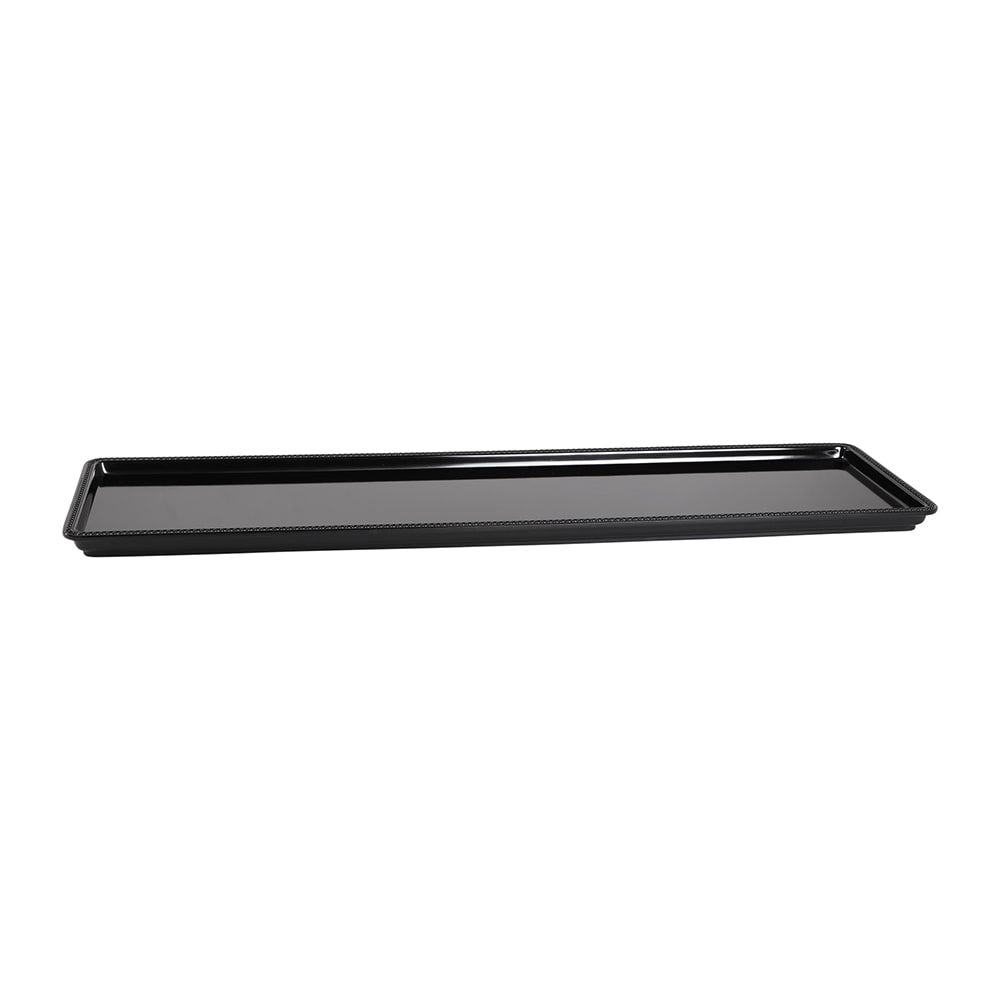 701-M3081B Rectangular Serving Tray - 30"L x 8"W, Melamine, Black