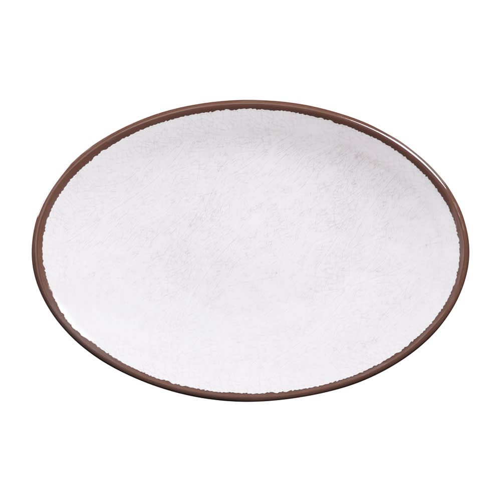 701-D8512OVMW 12 1/2" x 8 1/2" Oval Melamine Salad Plate - White