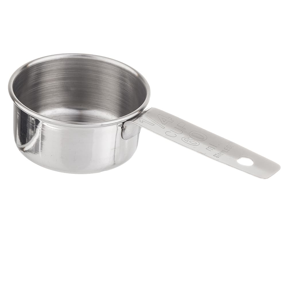 Tablecraft 724A 1/4 Cup Stainless Steel Measuring Cup, Standard Weight