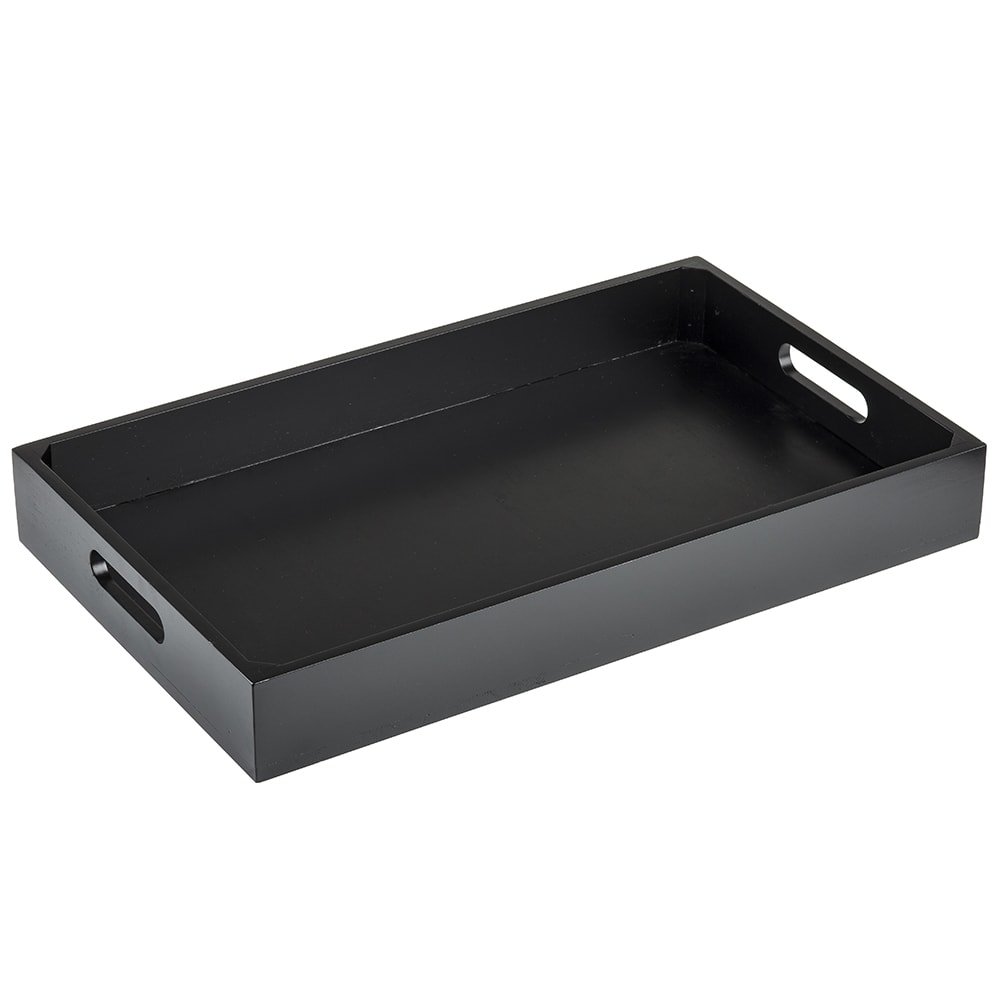 229-CRATESB11BK Rectangular Serving/Display Crate - 20 7/8"L x 12 3/4"W, Wood, Black