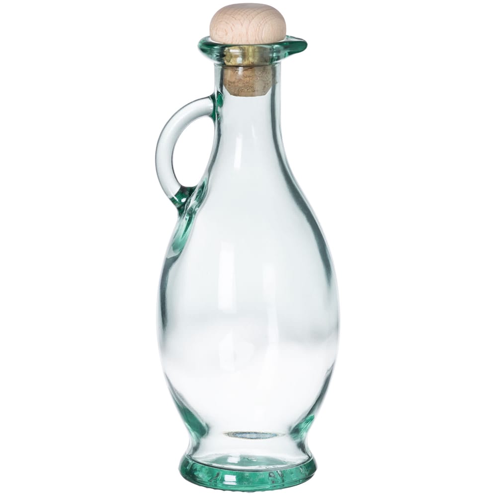 229-H9220 8 oz Cruet w/ Cork Stopper - Glass, Green Tint