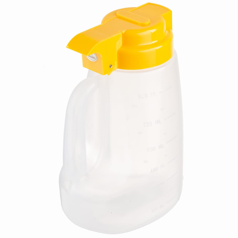 229-PP32Y 32 oz Option™ Round Dripcut Server - Polypropylene, Yellow Plastic Top