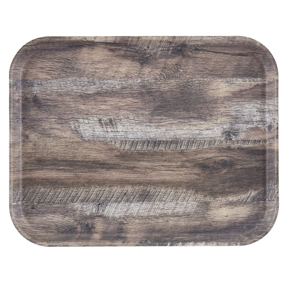 144-1520DCET825 Rectangular Serving EpicTread™ Camtray - 15" x 20", Fiberglass, Dark Oa...