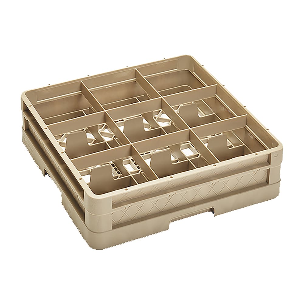 175-CR10F Traex® Full Size Glass Rack w/ (9) Compartments - (1) Extender, Beige