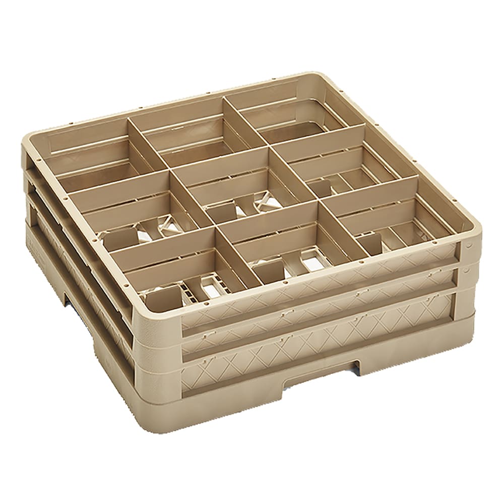 175-CR10FF Traex® Full Size Glass Rack w/ (9) Compartments - (2) Extenders, Beige