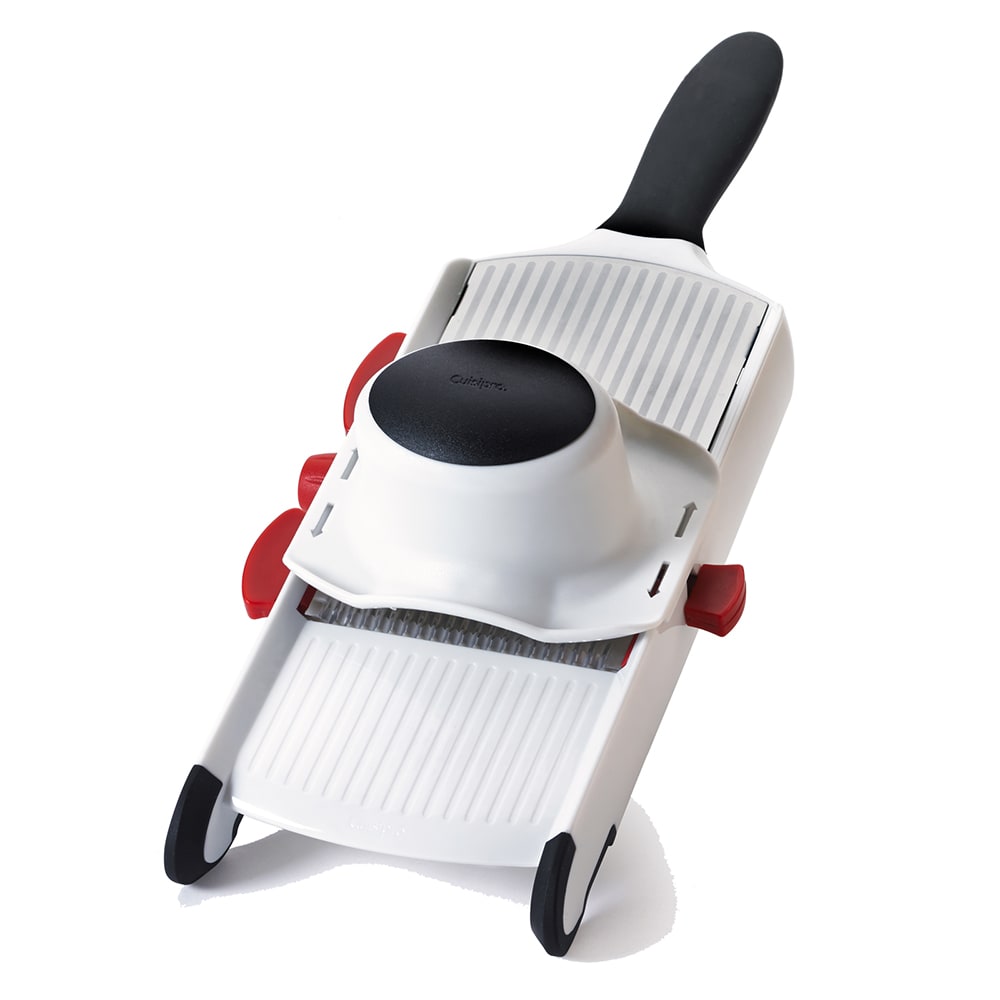 177-747199 Handheld Mandoline w/ (3) Interchangeable Blades - Adjustable Thickness, White