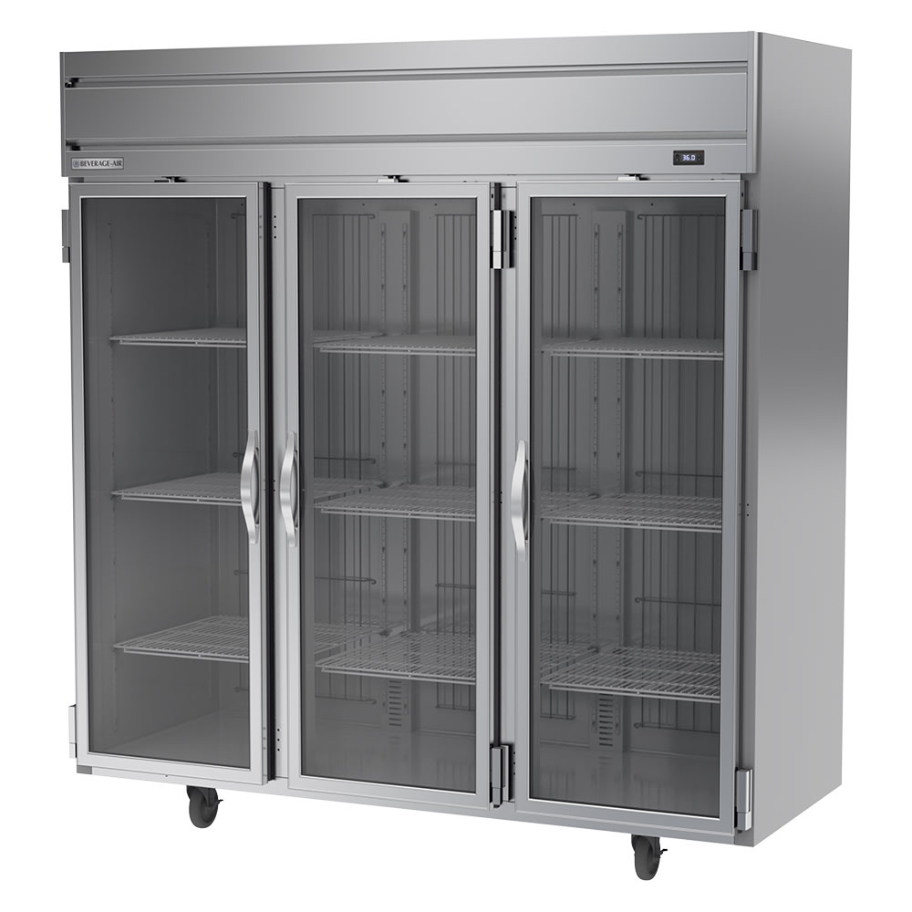 118-HR3HC1G 78" Three Section Reach In Refrigerator - (3) Left/Right Hinge Glass Doors, 115v