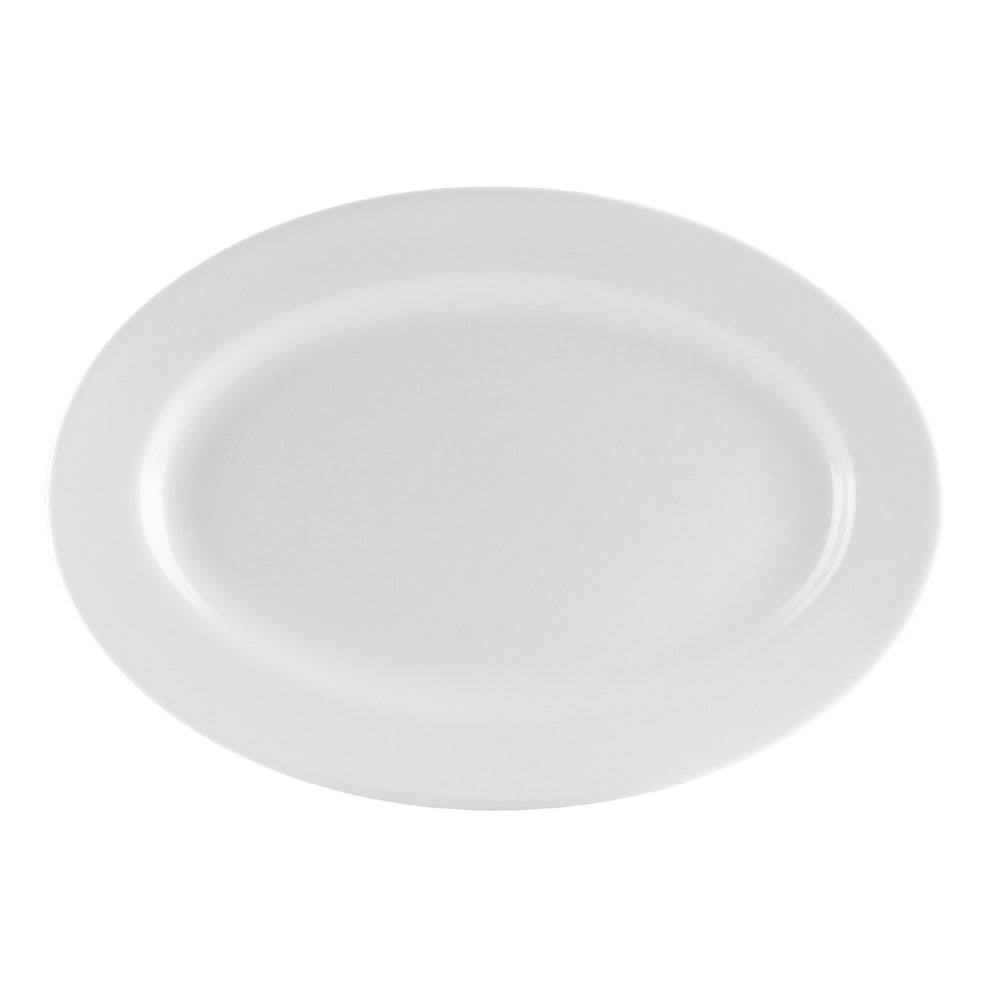 CAC UVS-12 10 5/8" x 7 3/8" Oval Universal Platter - Porcelain, Super White