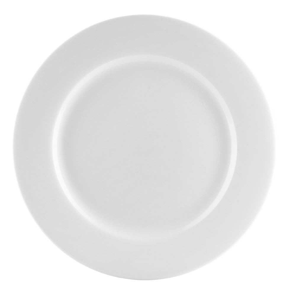 CAC UVS-5 5 1/2" Round Universal Plate - Porcelain, Super White