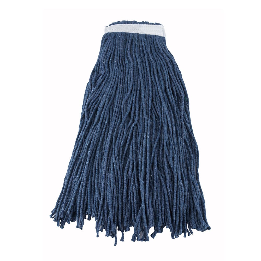 080-MOP32C 32 oz Wet Mop Head - Cut End, 4 Ply Poly/Cotton Blend Yarn, Blue