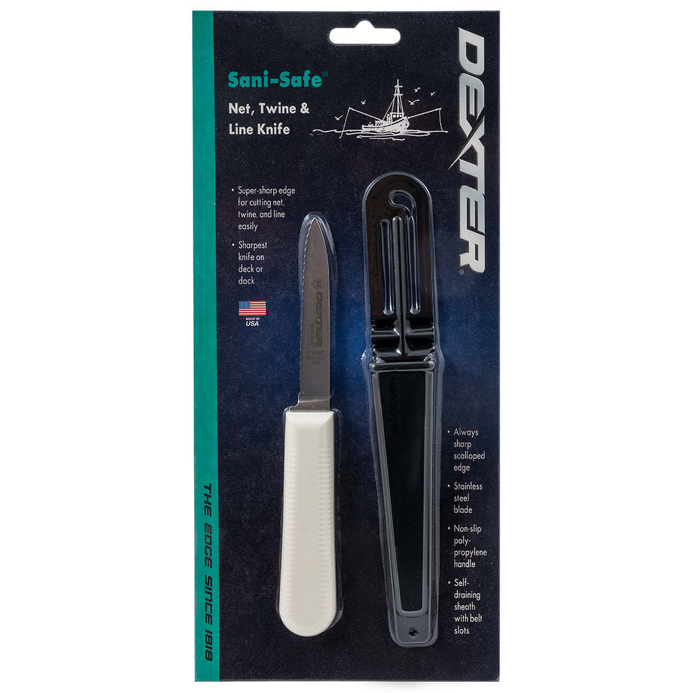 Dexter Russell NTL24C SANI-SAFE® 3 1/4" Net Twine Line Knife w/ Polypropylene White Handle, Carbon Steel