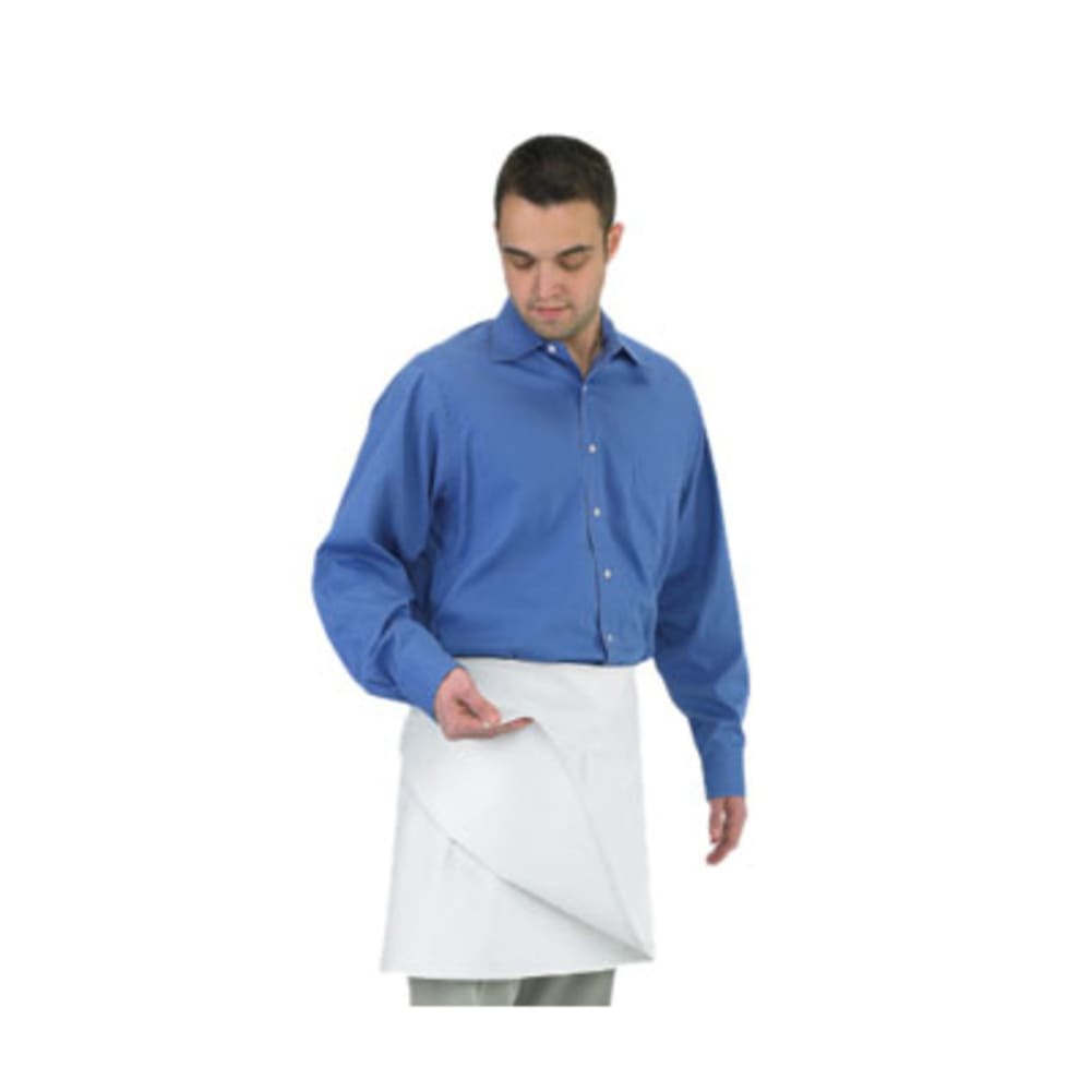 094-603FW Waist Apron - 17" x 34", Poly-Cotton, White