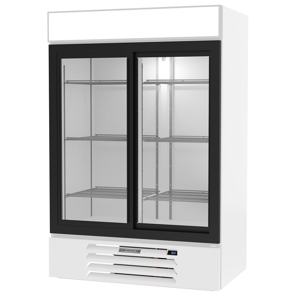 118-MMR45HC1W 52" MarketMax™ Two Section Glass Door Merchandiser - (2) Sliding Doors, White,...