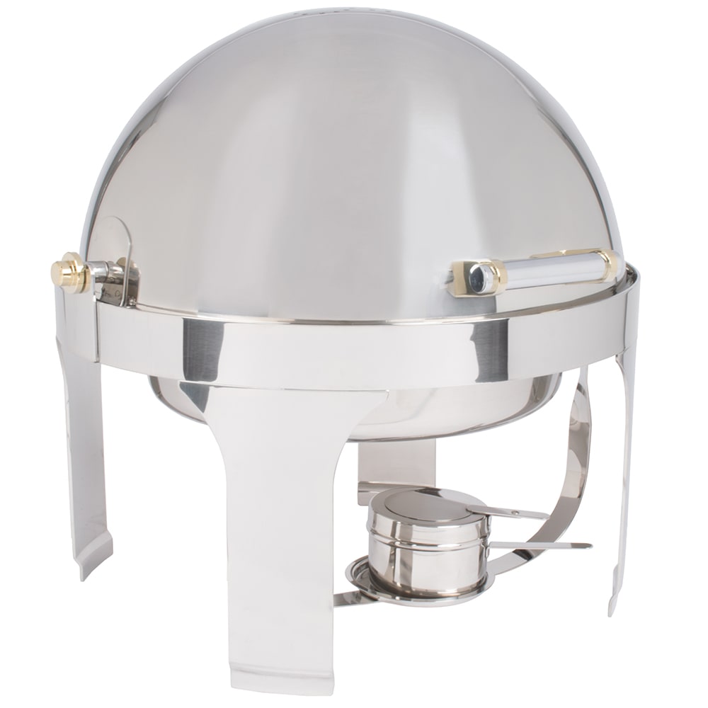 175-46070 Round Chafer w/ Roll-Top Lid & Chafing Fuel Heat