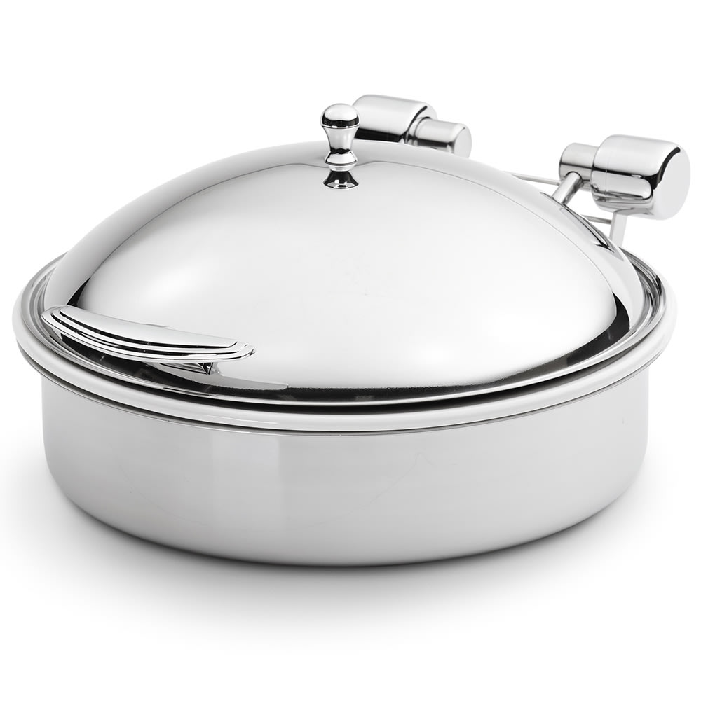 175-46123 Round Chafer w/ Hinged Lid & Induction Heat