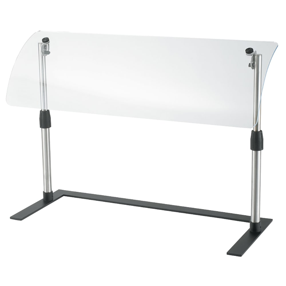 175-MB98721 48" Mobile Countertop Breathguard - Adjustable, Acrylic/Stainless