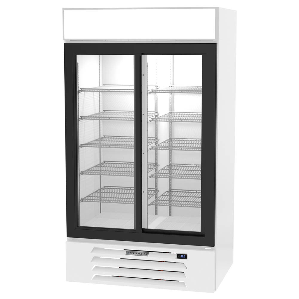 118-MMR38HC1W 43 1/2" MarketMax™ Two Section Glass Door Merchandiser - (2) Sliding Doors, Wh...