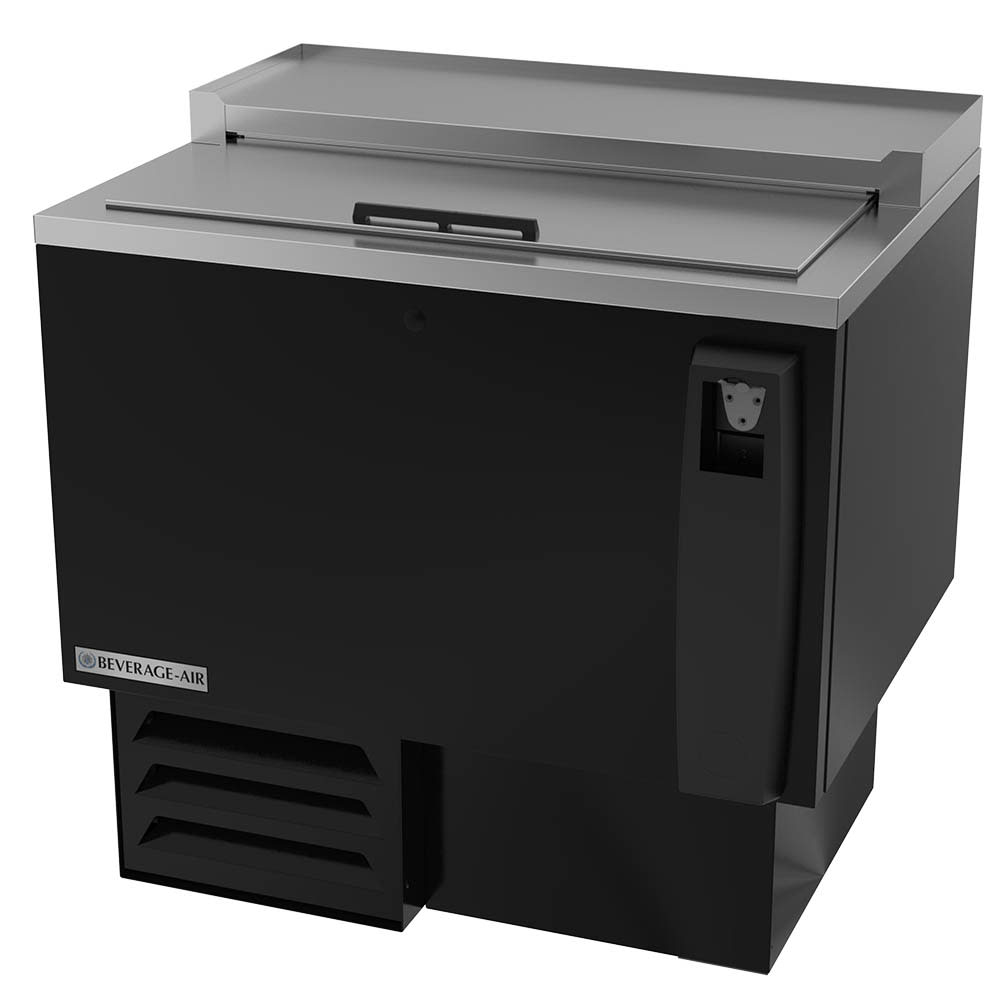 118-SF34HCB 35" Forced Air Bottle Cooler - Holds (223) 12 oz Bottles, Black, 115v