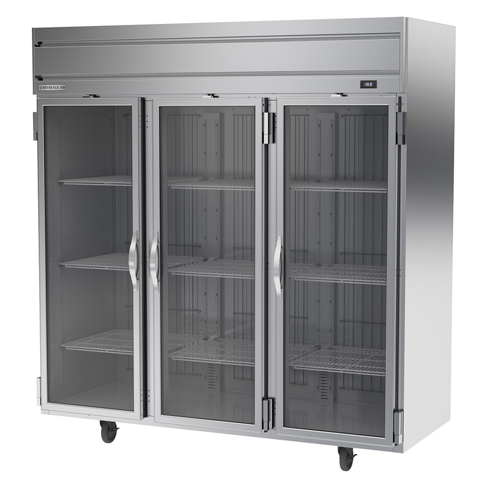 118-HFP3HC1G 78" Horizon Series Three Section Reach In Freezer, 3 Left/Right Hinge Glass Doo...