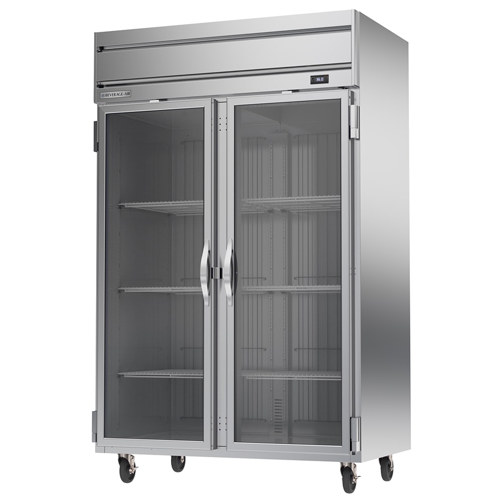 118-HRP2HC1G 52" Two Section Reach In Refrigerator, (2) Left/Right Hinge Glass Doors, 115v