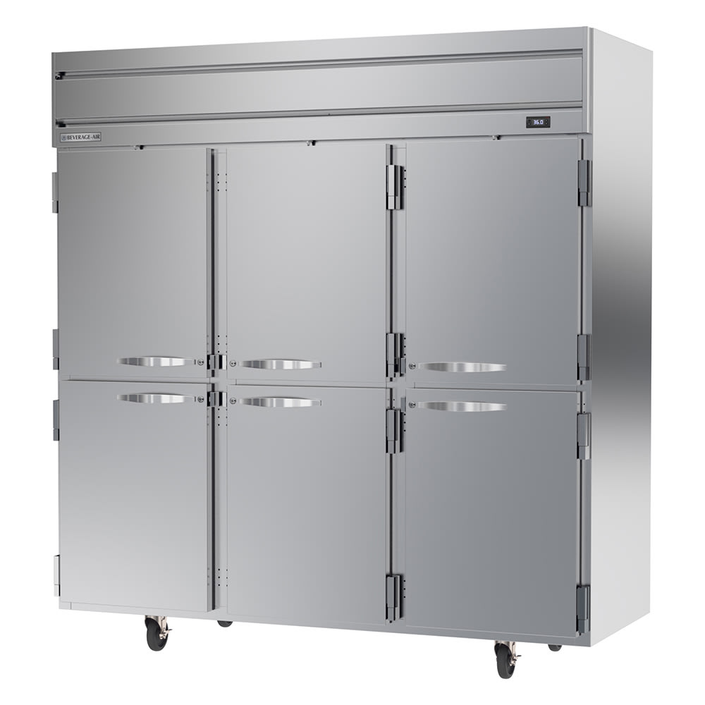 118-HRP3HC1HS 78" Three Section Reach In Refrigerator, 6 Left/Right Hinge Solid Doors, 115v