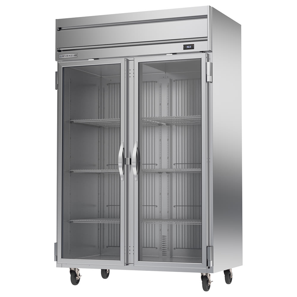 118-HRPS2HC1G 52" Two Section Reach In Refrigerator, (2) Left/Right Hinge Glass Doors, 115v