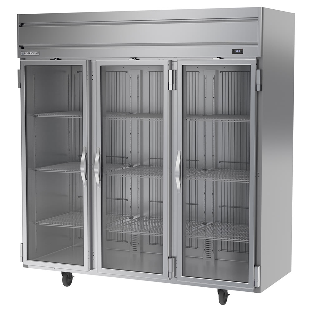 118-HRS3HC1G 78" Three Section Reach In Refrigerator, (3) Left/Right Hinge Glass Doors, 115v