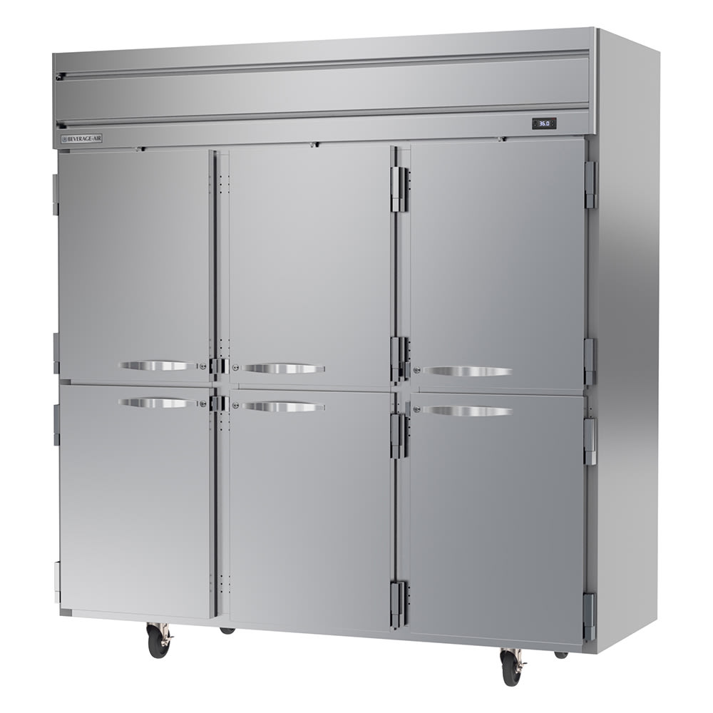 118-HRS3HC1HS 78" Three Section Reach In Refrigerator, (6) Left/Right Hinge Solid Doors, 115...