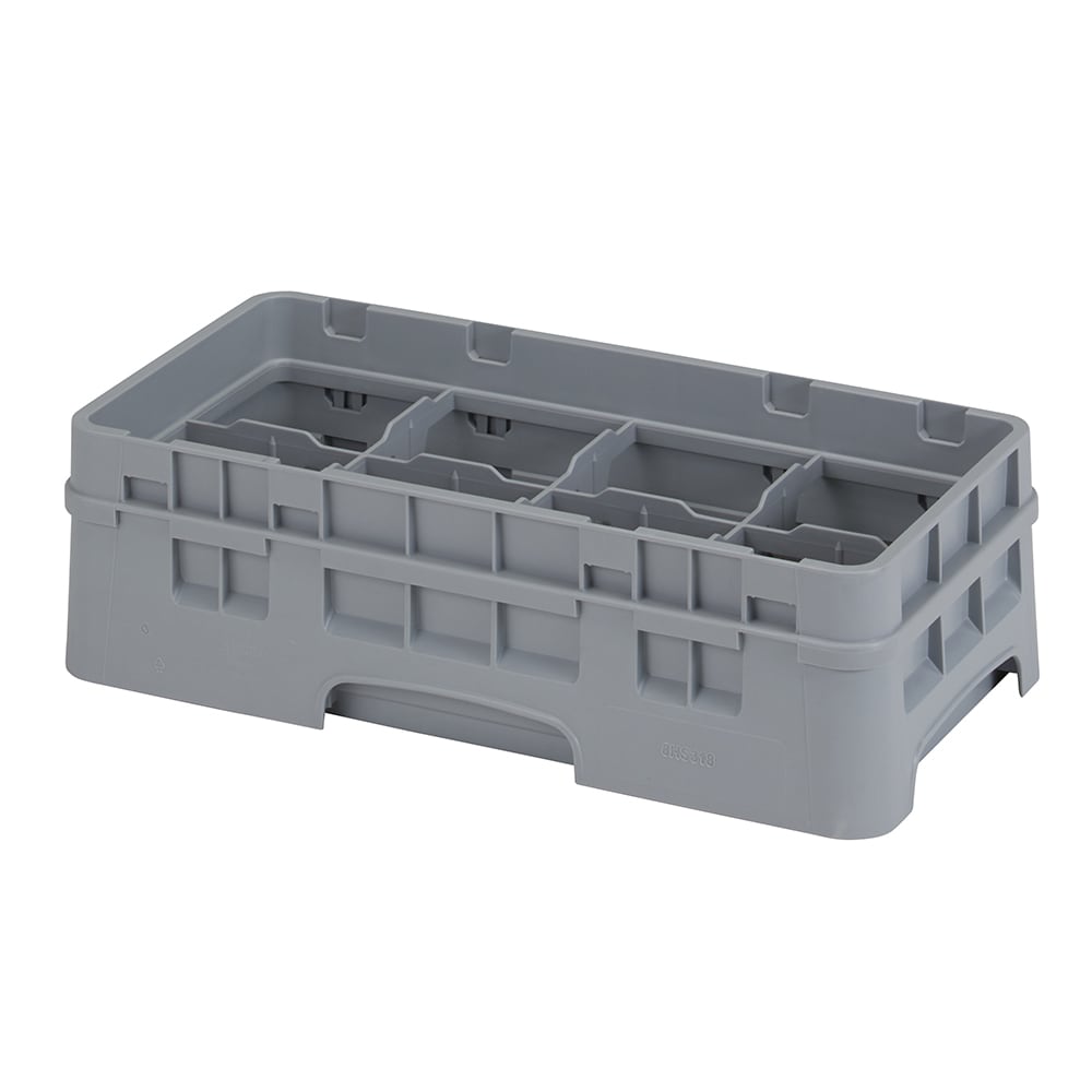 144-8HS318151 Camrack Glass Rack with Extender - Half Size, 8 Compartment, Soft Gray