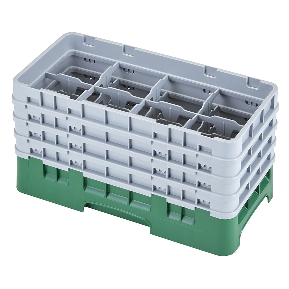 144-8HS800119 Camrack Glass Rack - Half Size, (4)Extenders, 8 Compartment, Sherwood Green