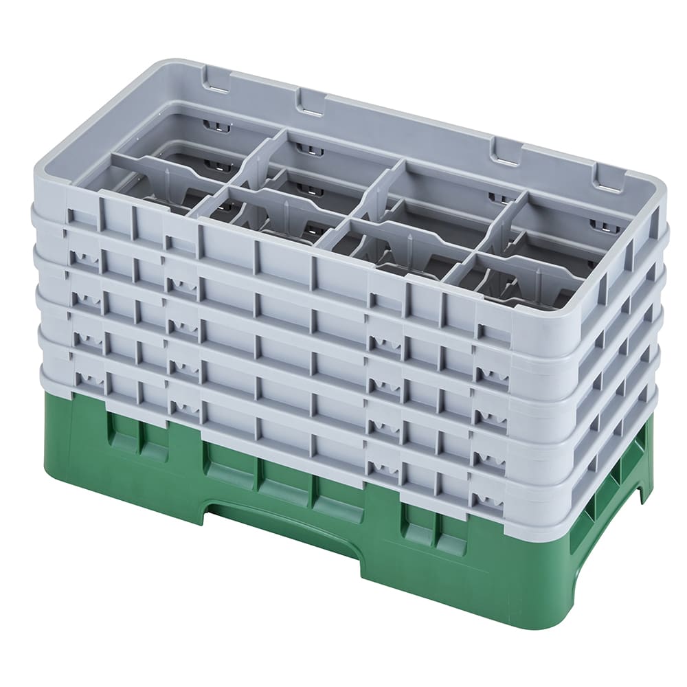 144-8HS958119 Camrack Glass Rack - Half Size, (5)Extenders, 8 Compartment, Sherwood Green
