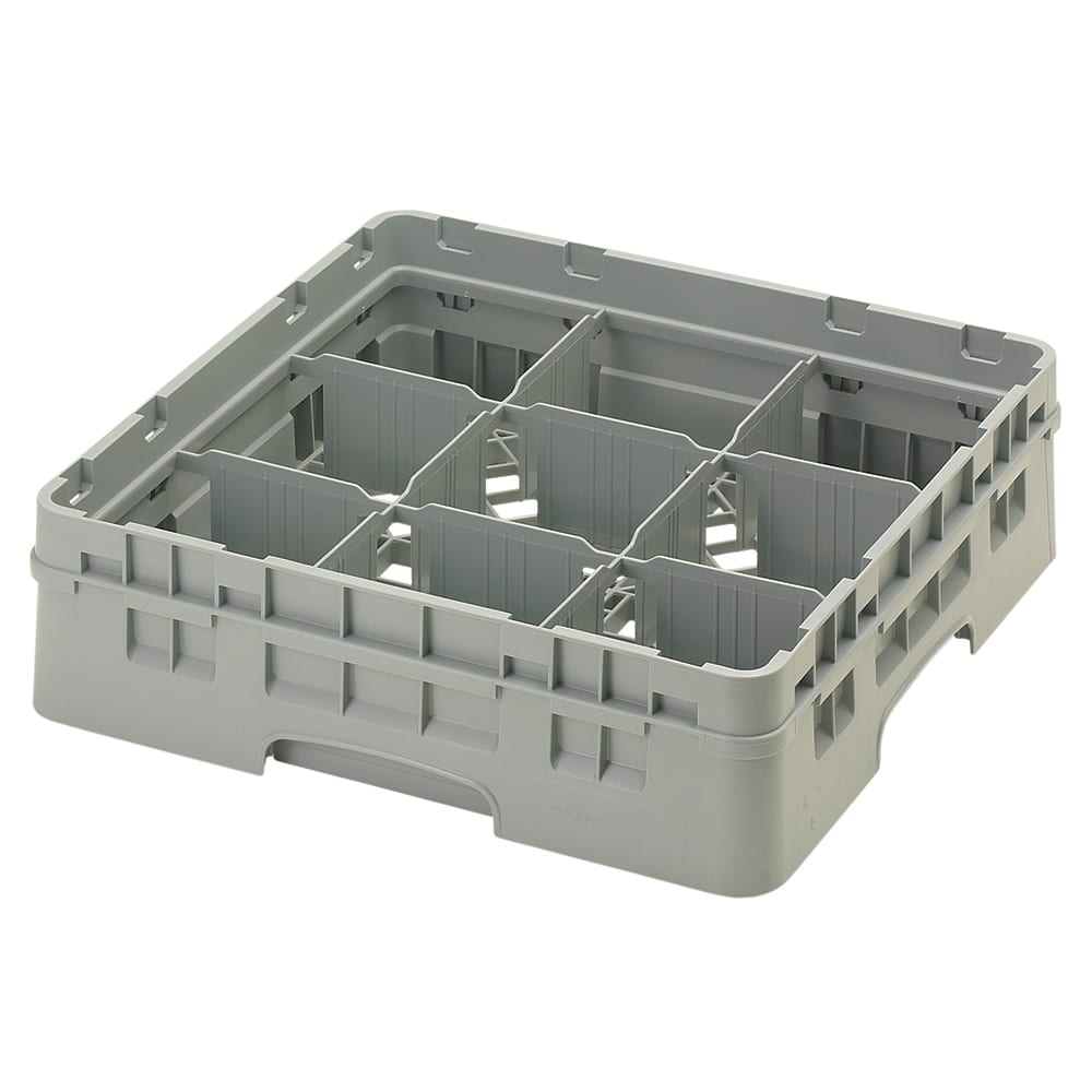 144-9S318151 Camrack® Glass Rack w/ (9) Compartments - (1) Gray Extender, Soft Gray