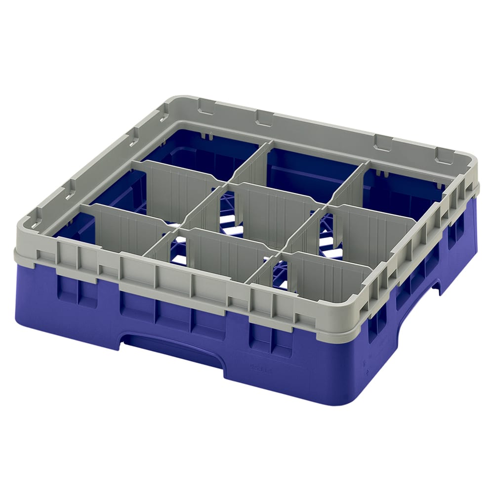 144-9S318186 Camrack® Glass Rack w/ 9 Compartments - 1 Gray Extender, Navy Blue