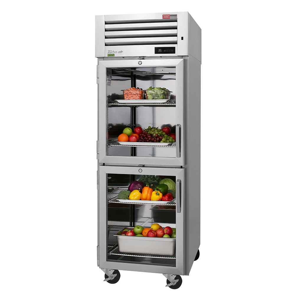 083-PRO262RGSPTN 28 3/4" One Section Pass Thru Refrigerator, (2) Glass Doors, (2) Solid Door...