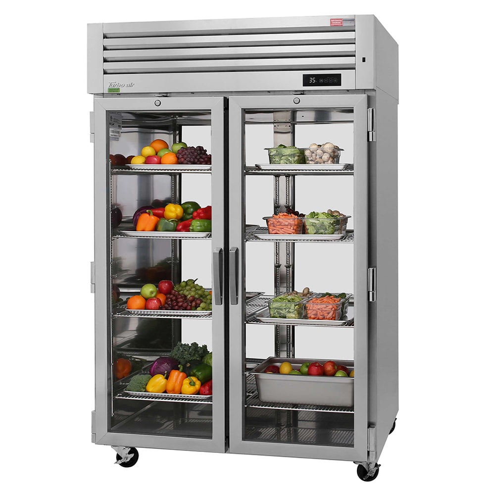 083-PRO50RGPTN 51 3/4" Two Section Pass Thru Refrigerator, (4) Right Hinge Glass Doors, 115v