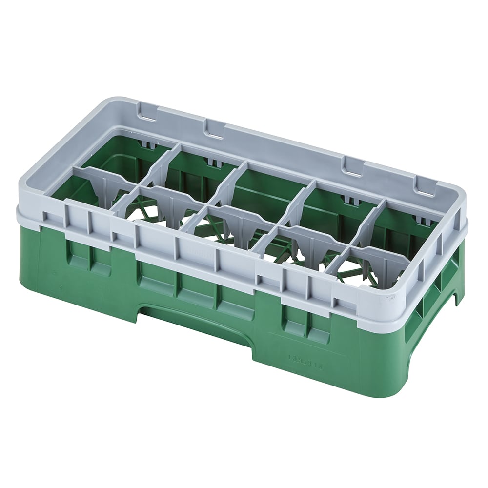 144-10HS318119 Camrack Glass Rack with Extender - 10 Compartments, Sherwood Green