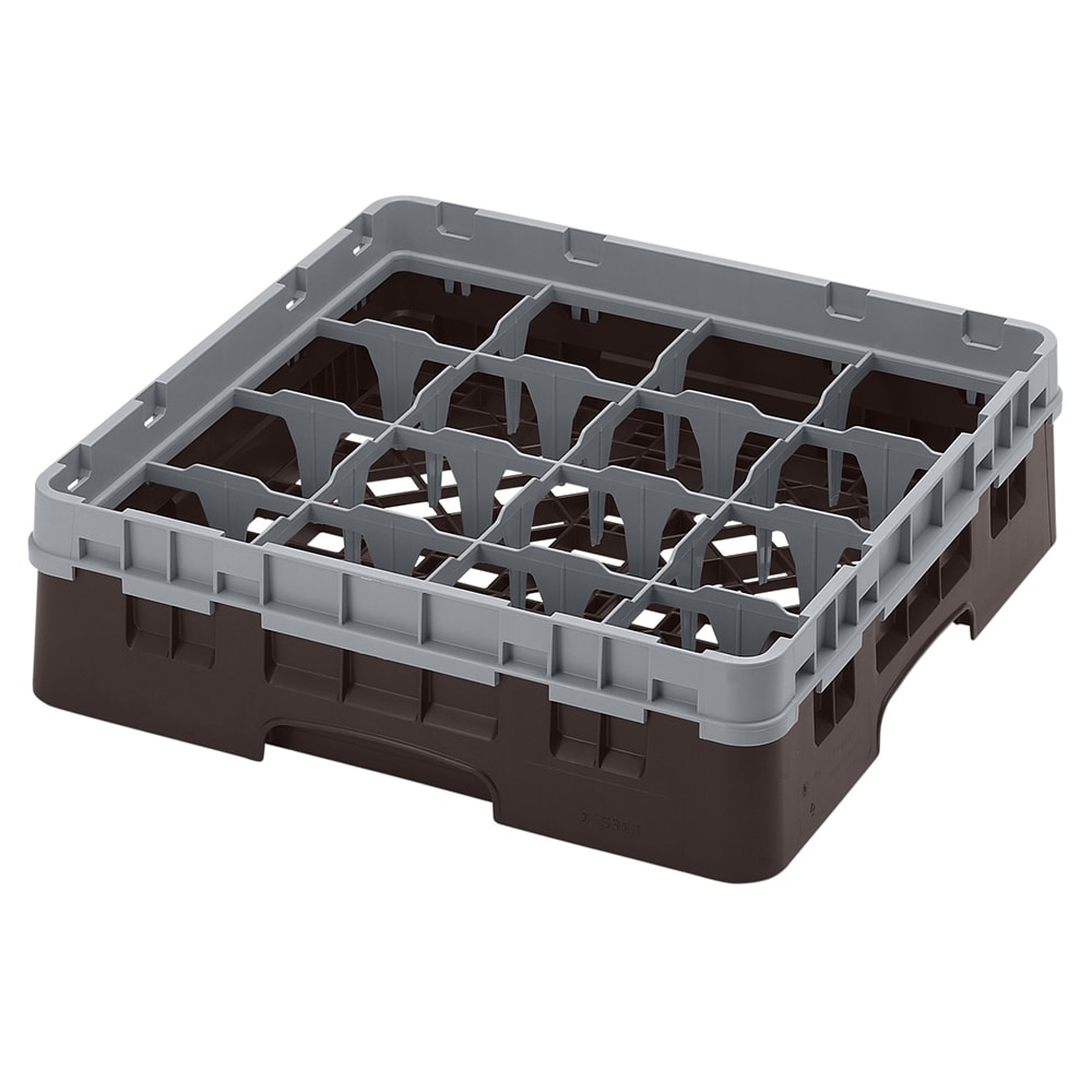 144-16S318167 Camrack® Glass Rack w/ (16) Compartments - (1) Gray Extender, Brown