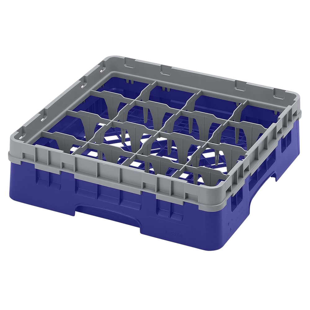 144-16S318186 Camrack® Glass Rack w/ (16) Compartments - (1) Gray Extender, Navy Blue