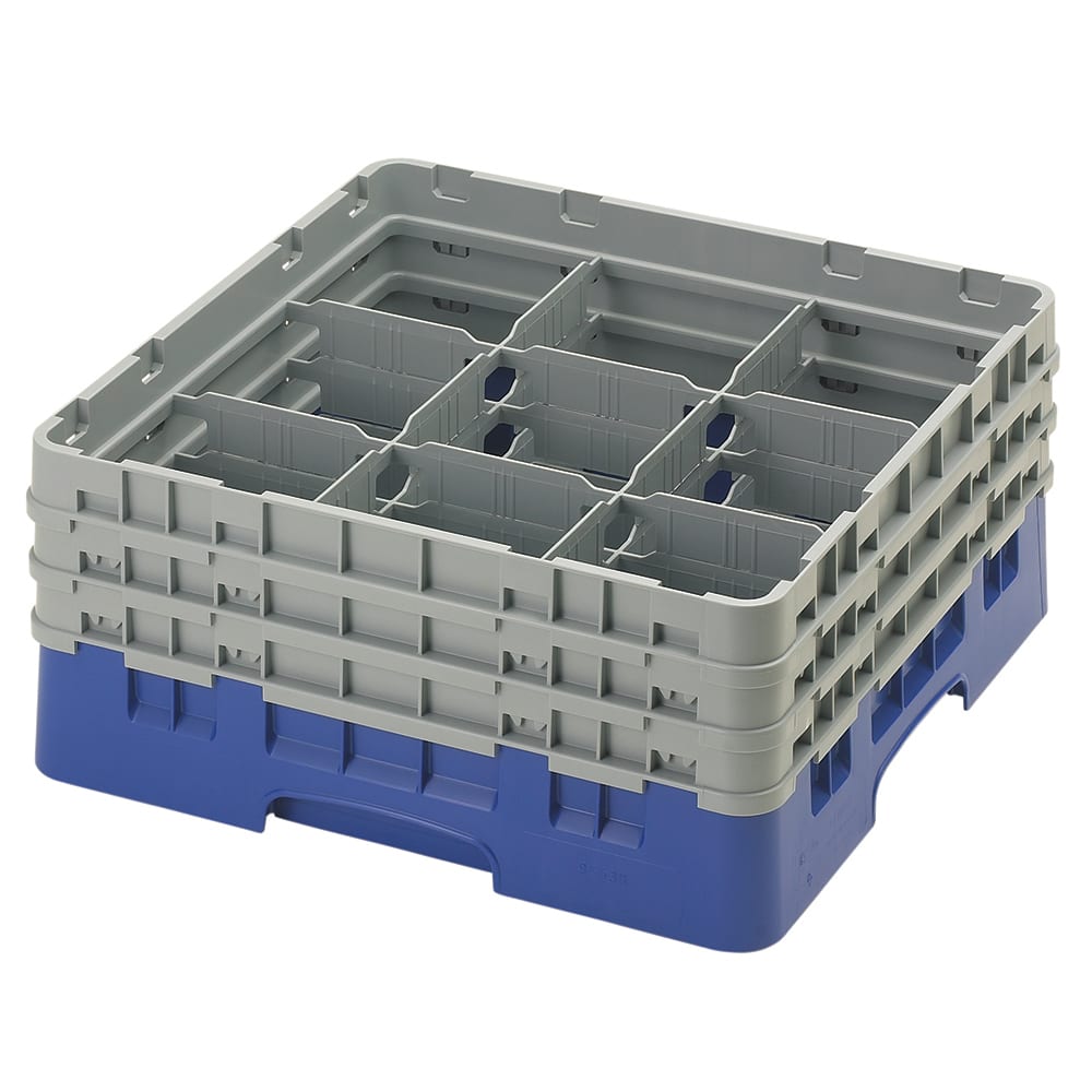 144-9S638186 Camrack® Glass Rack w/ (9) Compartments - (3) Gray Extenders, Navy Blue