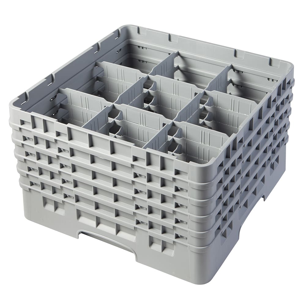 144-9S958151 Camrack® Glass Rack w/ (9) Compartments - (5) Gray Extenders, Soft Gray