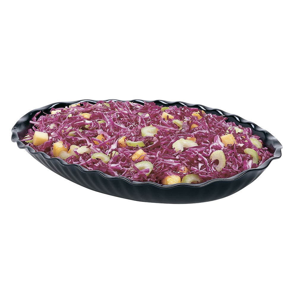 144-DP15110 3 2/5 qt Oval Deli Platter - 11 5/16 x 15 3/16" Black