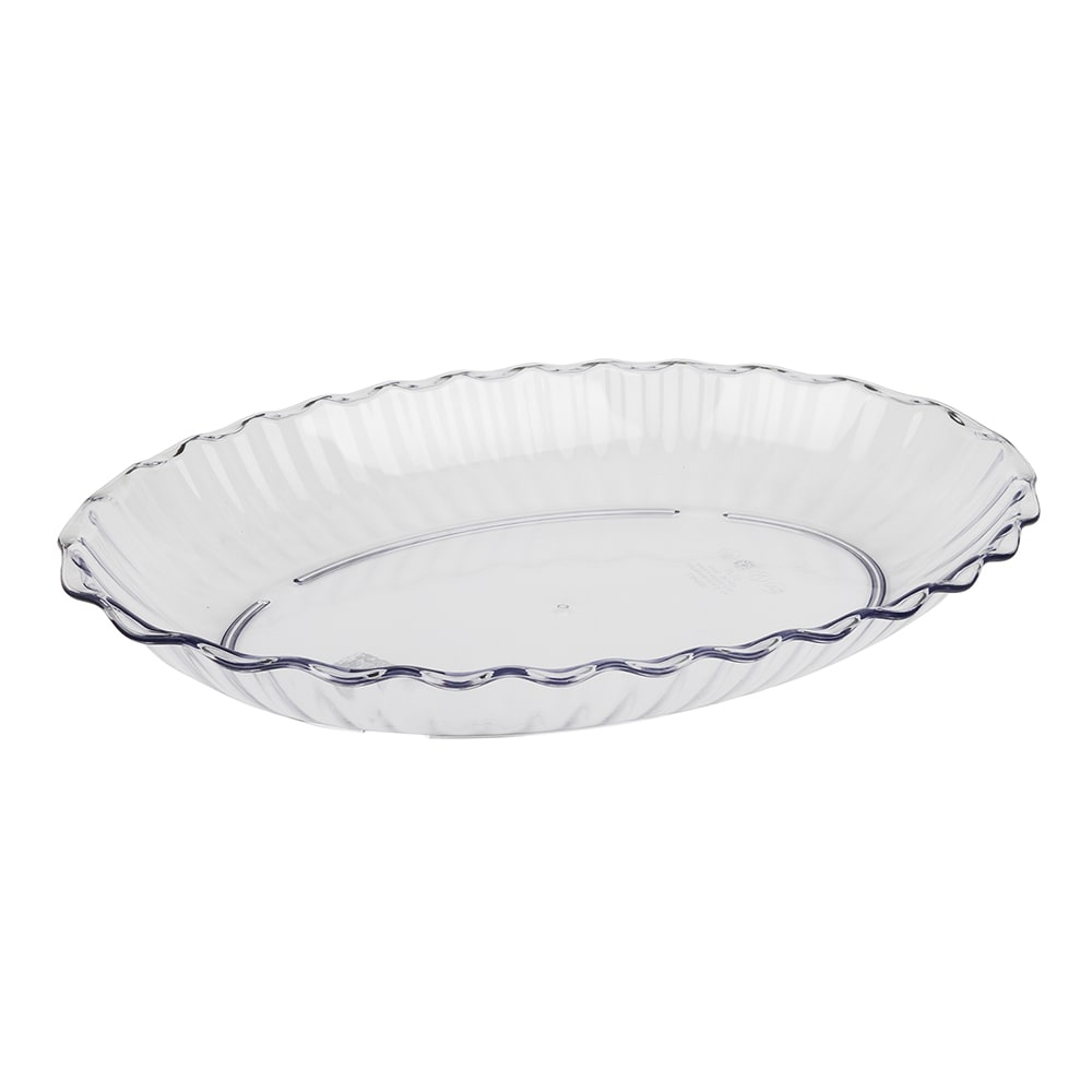 144-DP15152 3 2/5 qt Oval Deli Platter - 11 5/16 x 15 3/16" Clear