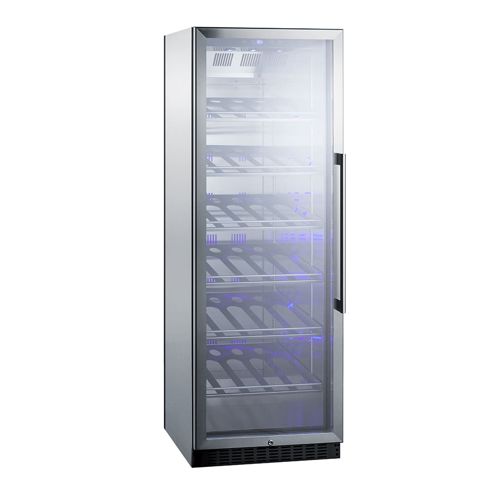 Summit SCR1401LHCHCSS 24" One Section Wine Cooler w/ (1) Zone - 35 Bottle Capacity, 115v