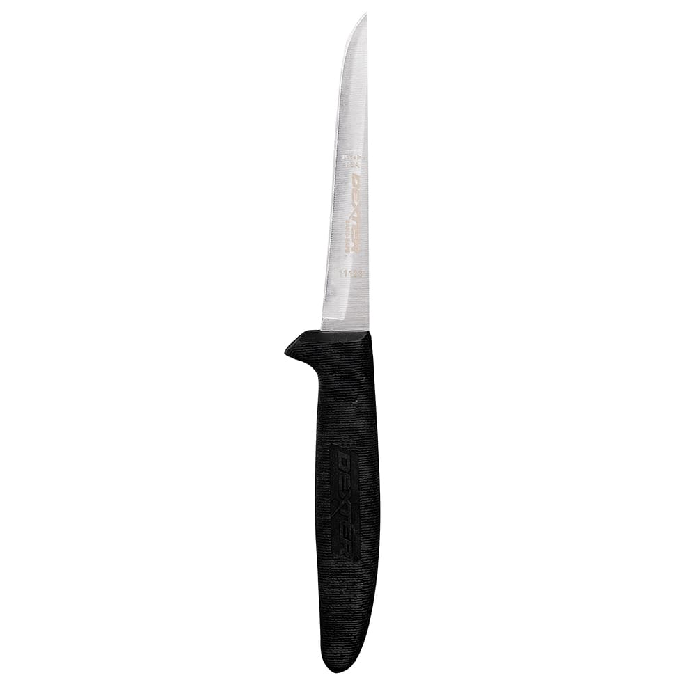 Dexter Russell P154HG 4 1/2" Boning Knife w/ Soft Black Rubber Handle, High Carbon Steel