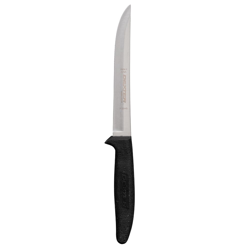 135-11143 6" Boning Knife w/ Soft Black Rubber Handle, Carbon Steel