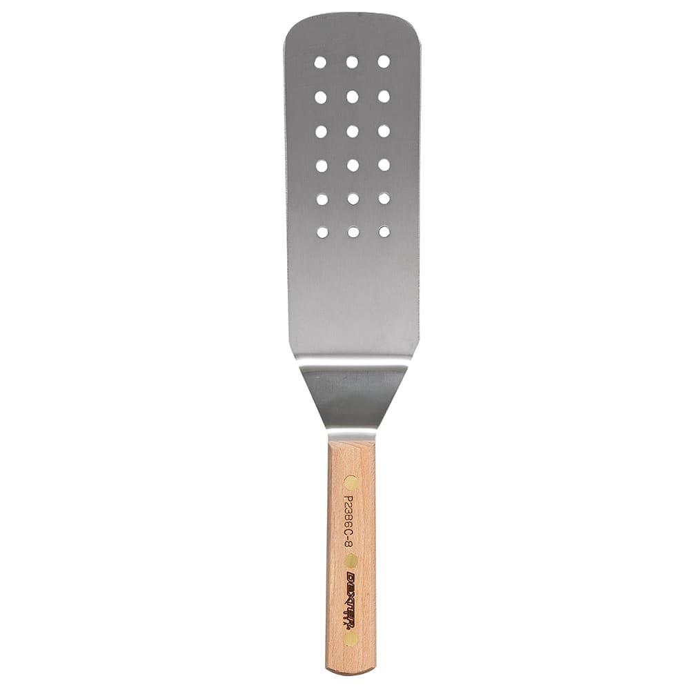 135-16311 8"x3" Perforated Turner w/ Beech Handle, Carbon Steel